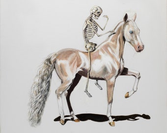 Skeleton on a White Horse