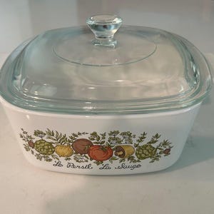 Vintage CorningWare Casserole Dish Spice of Life with Glass Lid