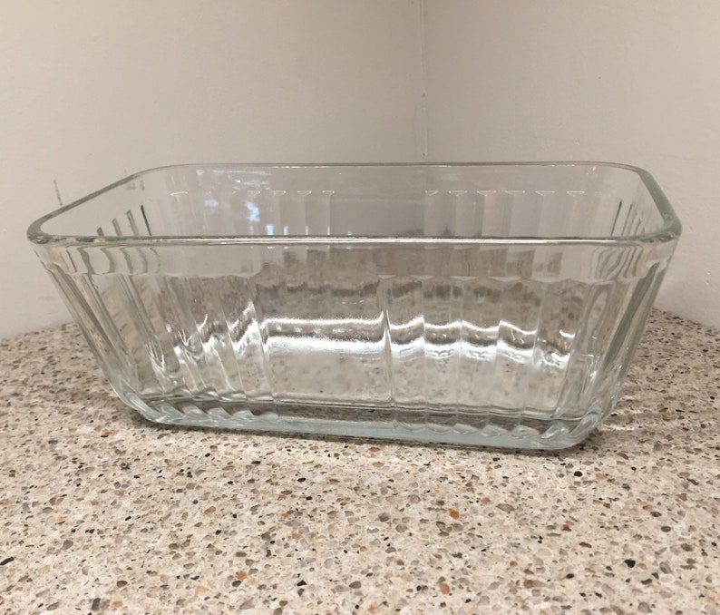 1932 Anchor Hocking Vintage Design Clear Glass Loaf Pan Image 0