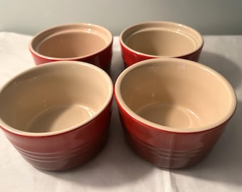 Le Creuset Stoneware Ramekins Cerise Red Ombre' Finish