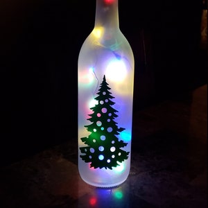 Christmas Wine Bottle Decal, Holiday Decor (DECAL ONLY)