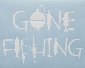 Gone Fishing Decal Etsy
