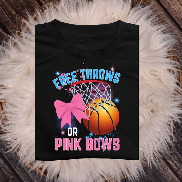 Free Throws or Pink Bows Gender Reveal png babyshower, basketball, pink bows, gender reveal