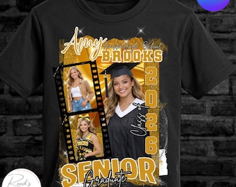 Yellow Senior Night , Cheer Shirt, Homecoming ,Shirt, Football T Shirt Design, Editable in canva, T Shirt Design Template