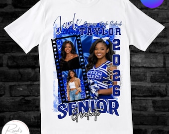 Blue Senior Night , Cheer Shirt, Homecoming ,Shirt, Football T Shirt Design, Editable in canva, T Shirt Design Template