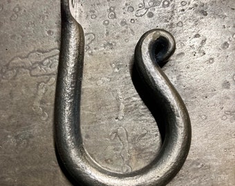 Blacksmith made J Hook, Modern Rustic,