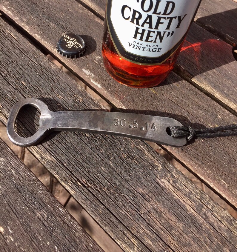 Hand Forged, Personalised, Anniversary, Birthday, Stocking Filler, Groom Gift, Bottle Opener image 8