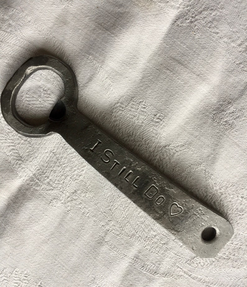 Hand Forged, Personalised, Anniversary, Birthday, Stocking Filler, Groom Gift, Bottle Opener image 3