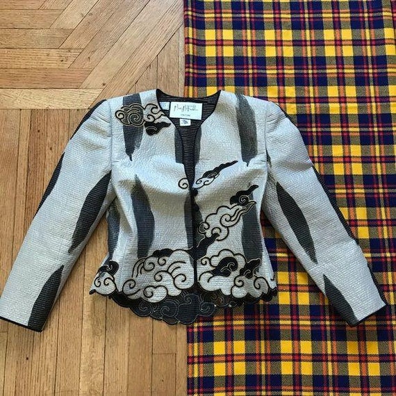 Mary McFadden Couture Cloud Accented Jacket