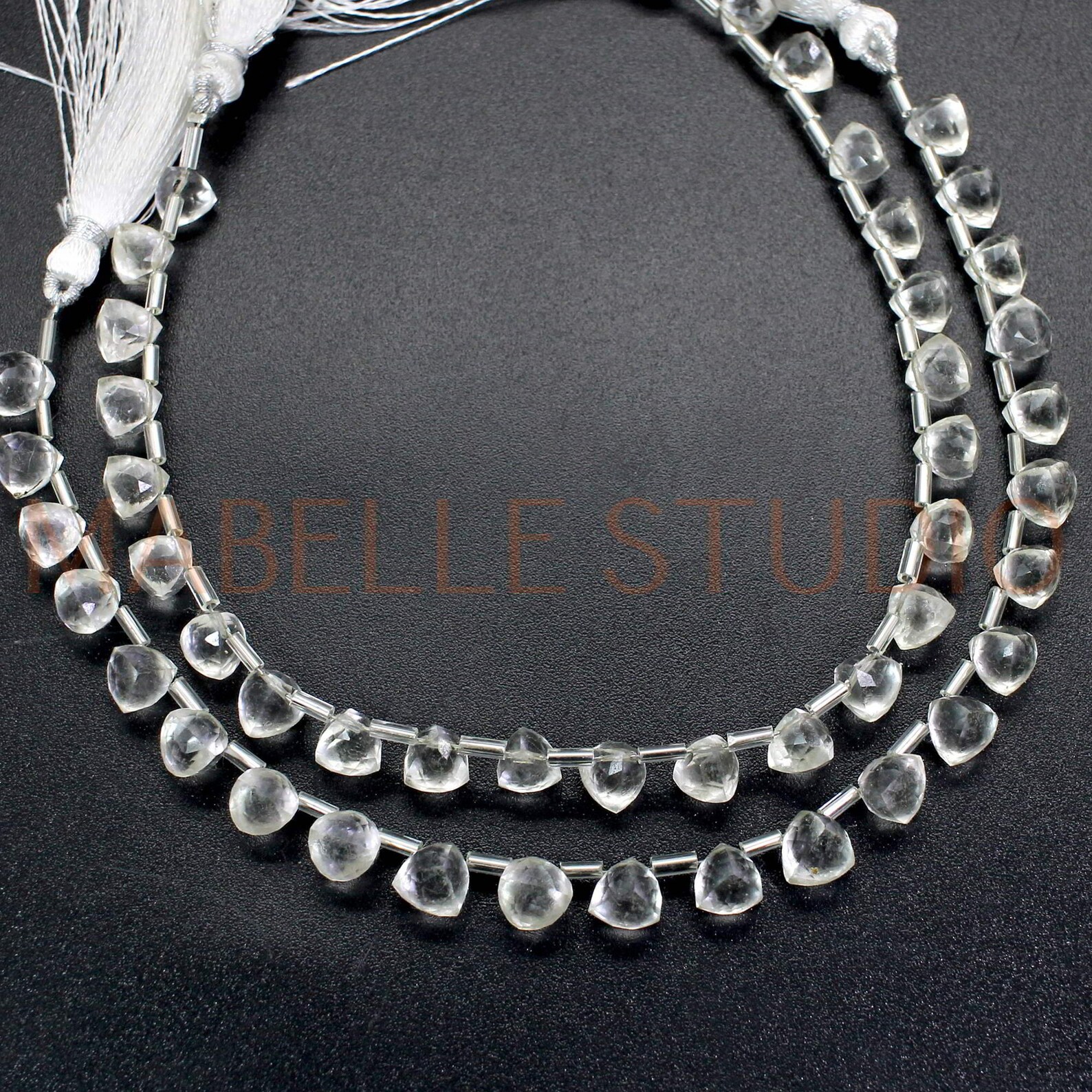 9 INCH Natural Crystal Quartz Beads Trillion Faceted 7 X 7 MM Etsy