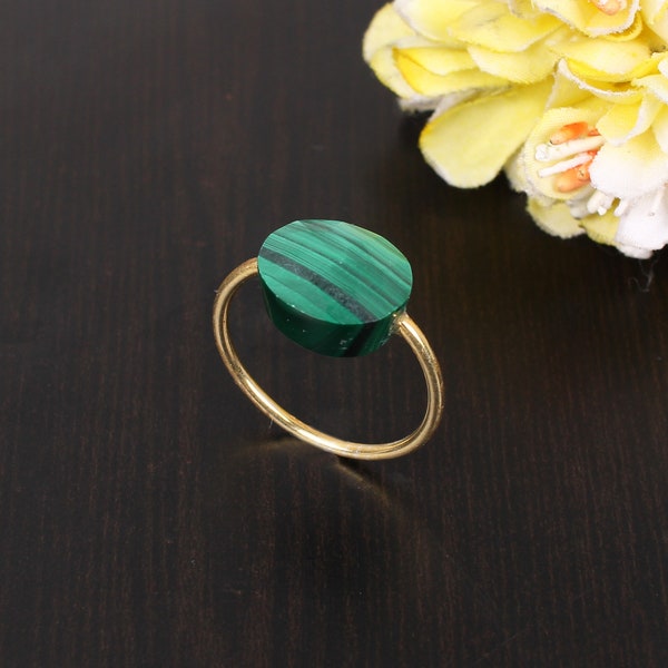 Silver Malachite Ring, 925 Sterling Silver Ring, Green Gemstone Ring, Wedding Silver Ring, Statement Ring, Engagement Ring, Ring For Women