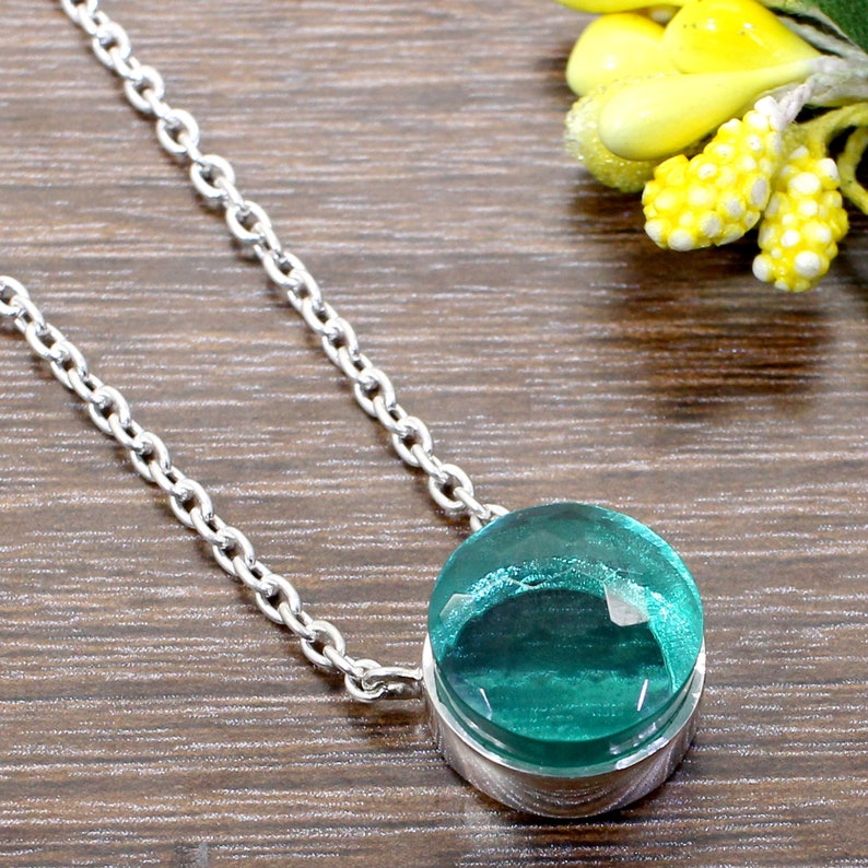 Apatite Hydro Gemstone Jewelry Set Statement Apatite Ring 925 Sterling Silver Dangle Earrings Apatite Necklace