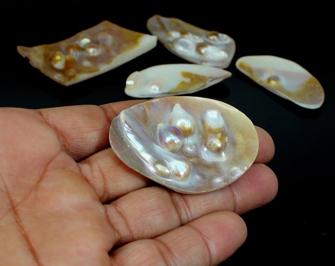 250ct Natural Solid Blister Pearl Irregular Shape Bumpy Growths ...