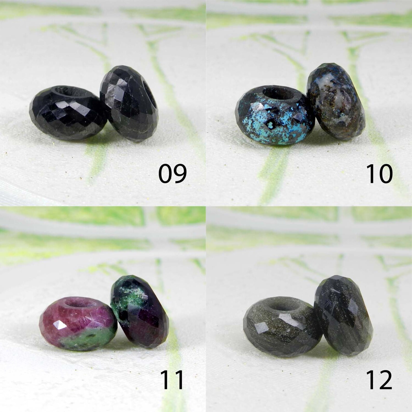 Black RutileRuby Zoisite Color Gemstones Roundel Faceted 14X8 | Etsy