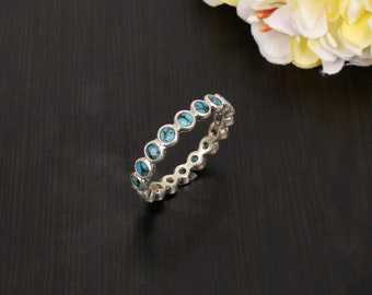 925 Sterling Silver, Turquoise Gemstone Eternity Ring, Statement Rings, Cabochon Stone Ring, Gemstone Rings, Latest Design, Rings For Girls
