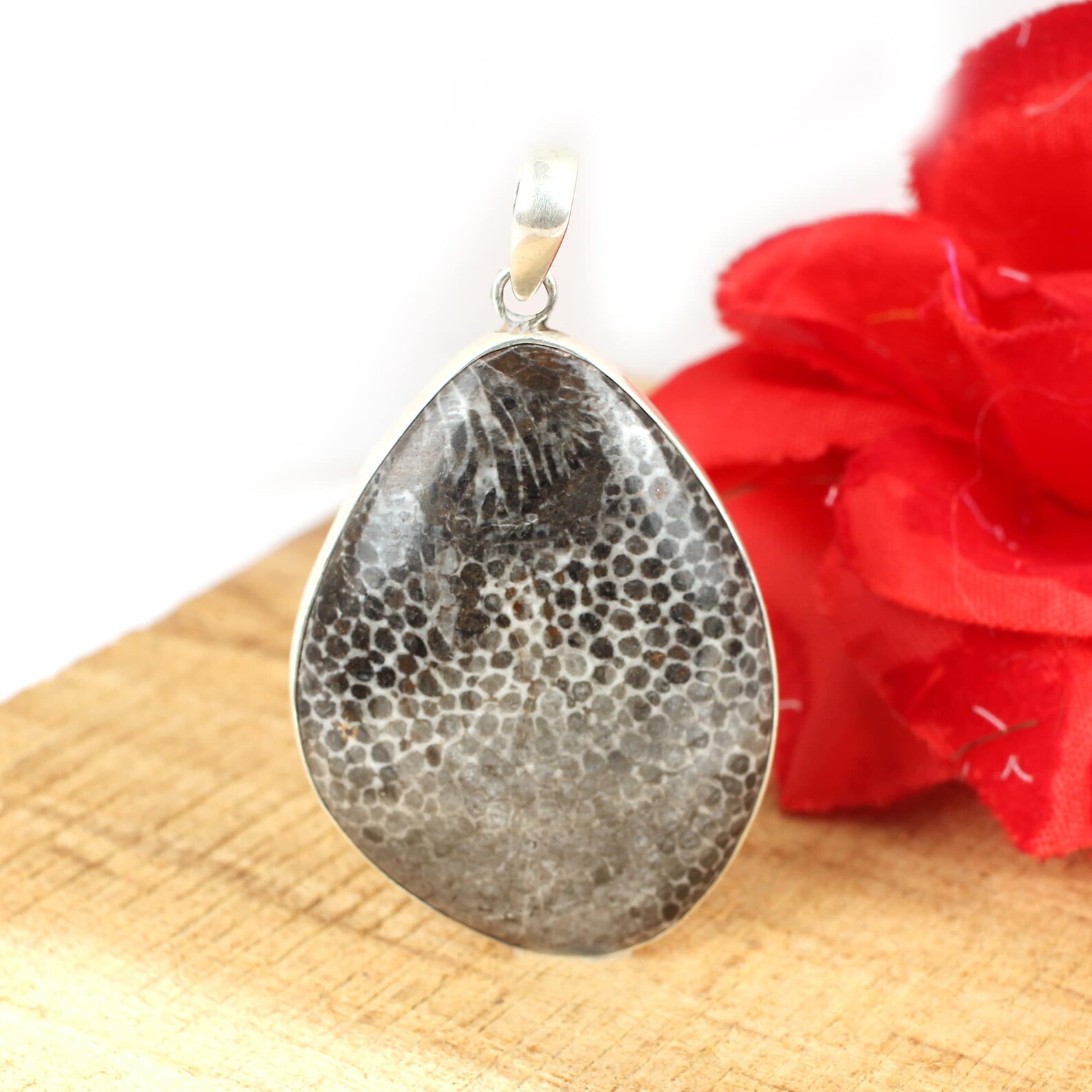 Sterling Silver Black Coral Pendant Coral Jewelry 925 Silver Etsy