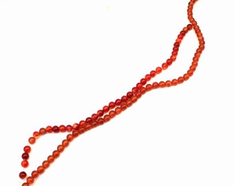 Perles forées carnelian naturelles - Bijoux faisant des perles rondes lisses - 13 INCH Strand