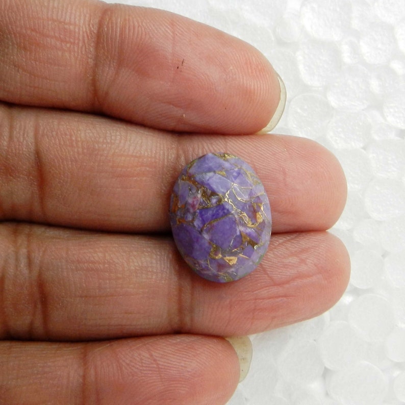 Mohave Copper Purple Turquoise 6x8mm to 20x30mm Oval Checker Cut Flat Back Calibrated Loose Gemstone for Jewelry Making 1pcs