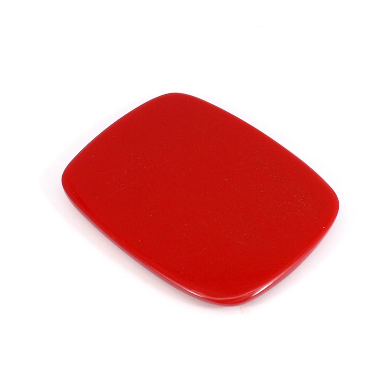 51x39mm Big Size Rectangle Cushion Cabochon High Polished Loose Gemstone For Jewelry Making Red Coral Lab Created