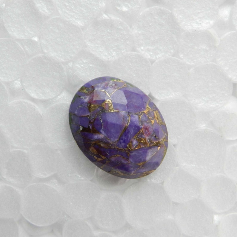Mohave Copper Purple Turquoise 6x8mm to 20x30mm Oval Checker Cut Flat Back Calibrated Loose Gemstone for Jewelry Making 1pcs