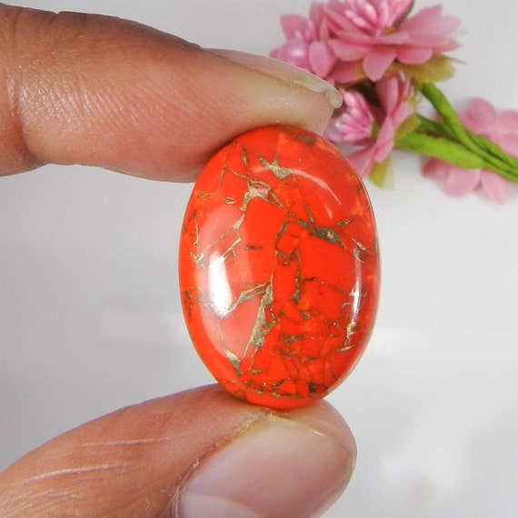 Mohave Copper Red Turquoise 6x8mm to 20x30mm Oval Shape Flat Back
