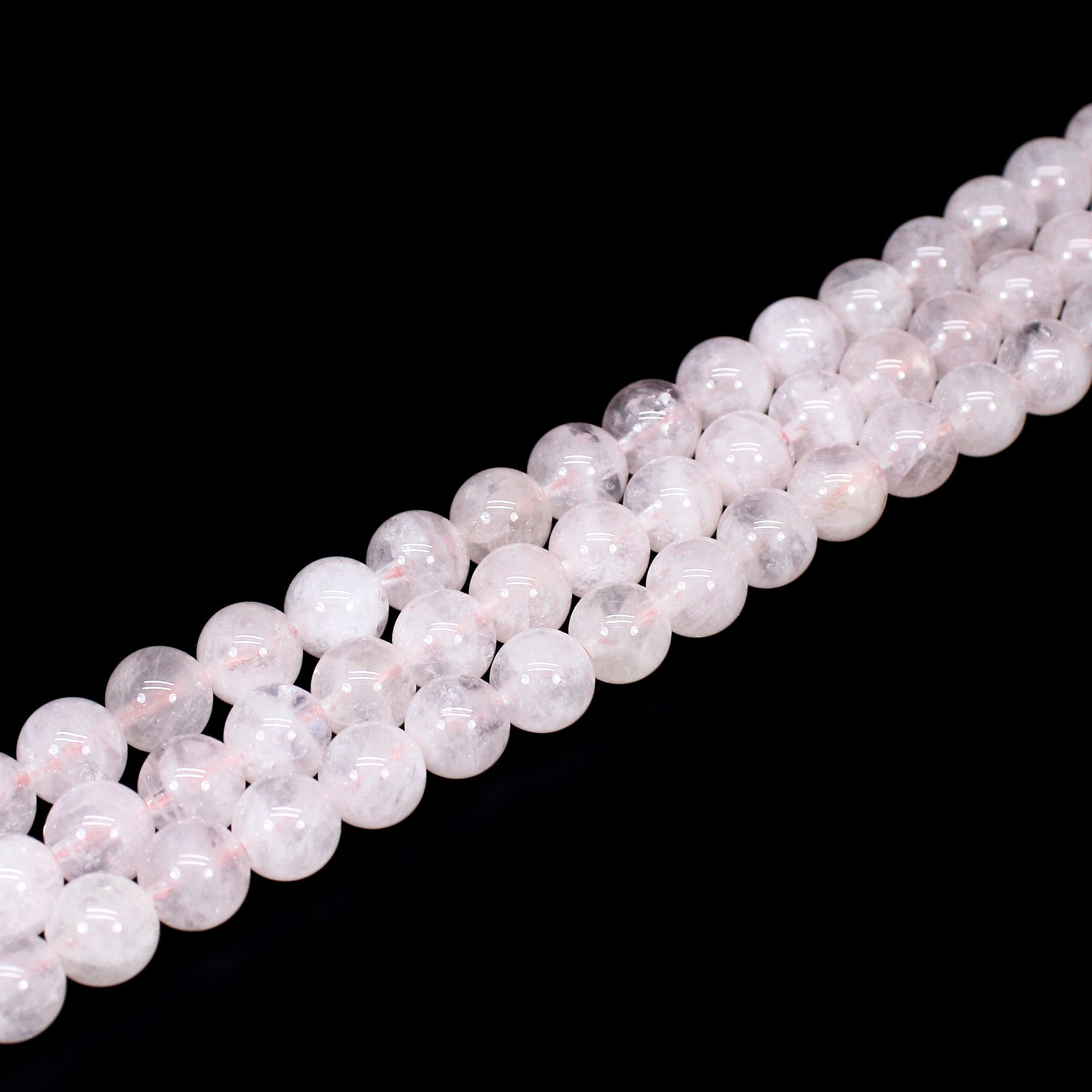 Pink Rose Quartz Beads Jewelry Making Beads Round Ball Bead Etsy