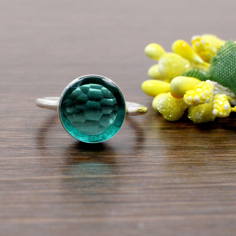 Apatite Hydro Gemstone Jewelry Set Statement Apatite Ring 925 Sterling Silver Dangle Earrings Apatite Necklace