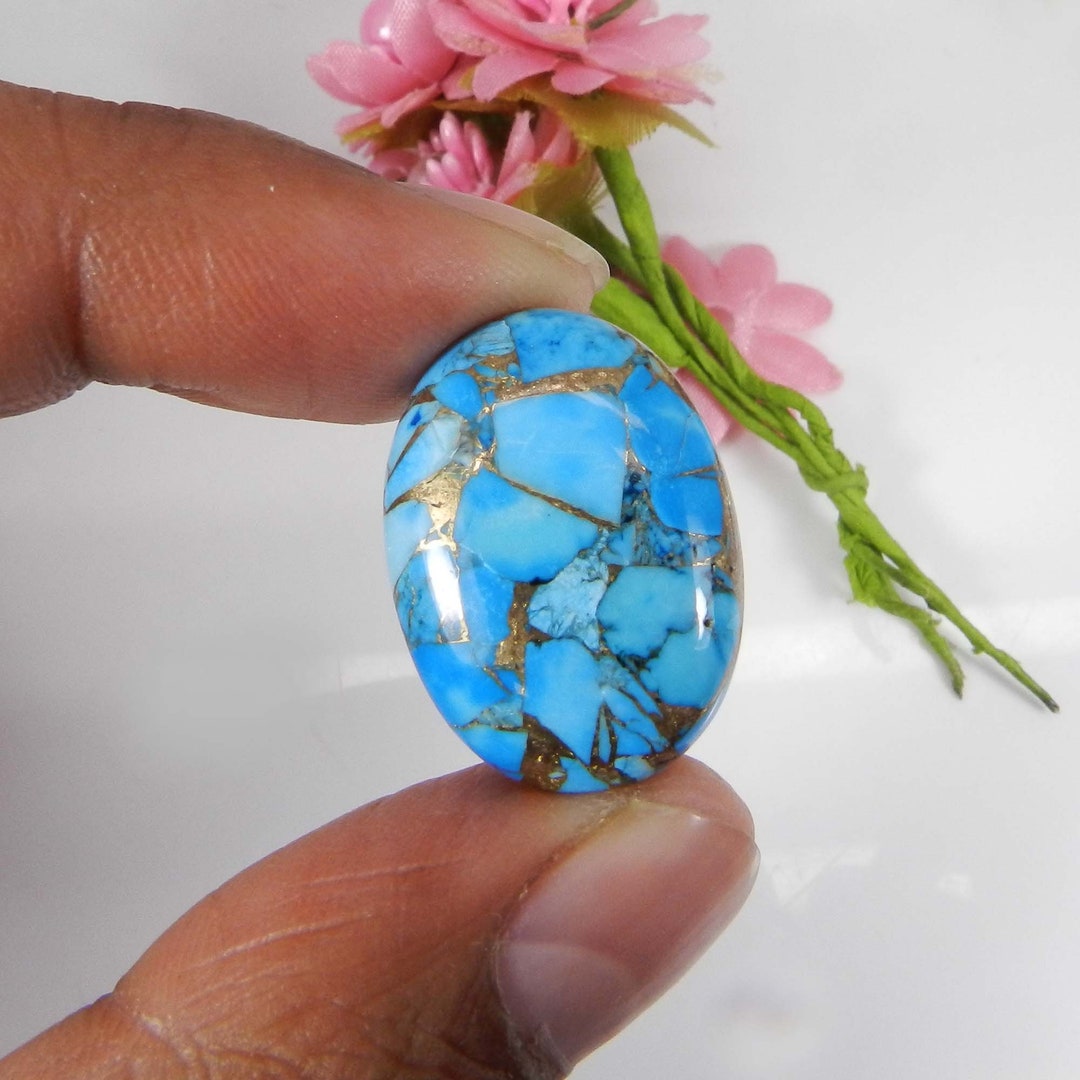 Mohave Copper Blue Turquoise 6x8mm to 20x30mm Oval Shape Flat Back