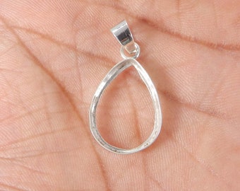 925 Sterling Silver Pear 6X4 MM To 25X18 MM Stone Bezel Cup Metal Casting For Pendant Colet Setting,For Making Blank Ring,Pendants