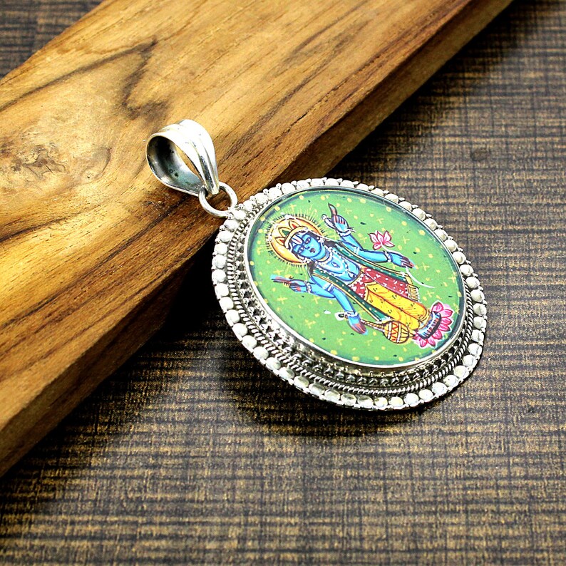 Lord Vishnu Temple Jewelry Pendant 925 Sterling Silver Etsy
