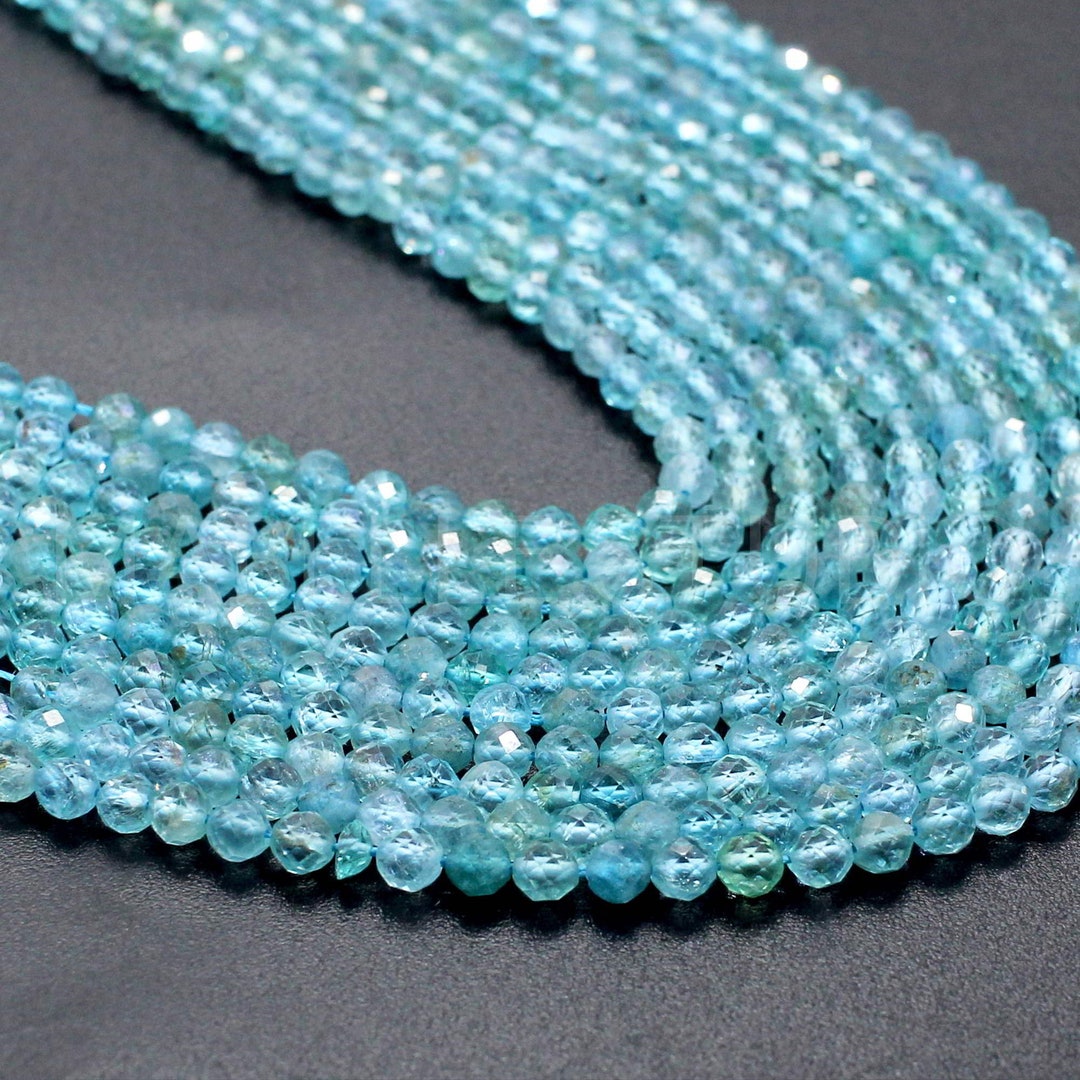 Blue Chalcy Beads Strand Rondelle Faceted Beads Semi - Etsy