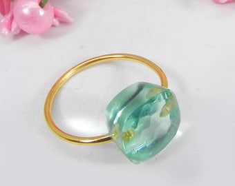 925 Sterling Silver Ring, Gemstone Ring, Aquamarine Hydro Ring, Quartz Ring, Statement Ring, Statement Solid Ring, Silver Jewelry