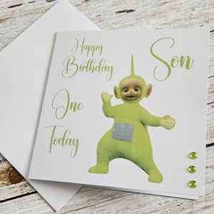Teletubbies Dipsy Charakter personalisierte Geburtstagskarte Tochter / Enkelin / Schwester usw