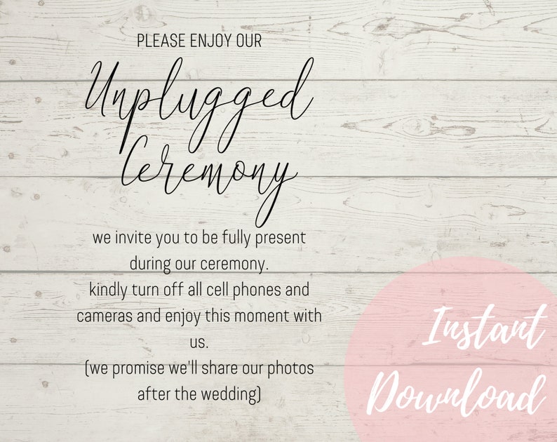 Free Free 314 Unplugged Wedding Sign Svg SVG PNG EPS DXF File