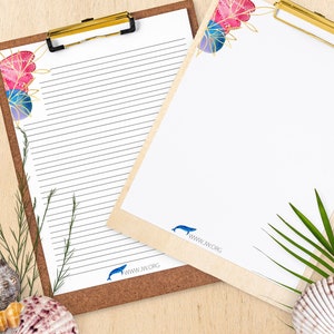 Download istantaneo. Carta intestata sotto il mare con e senza righe . STAMPA LA TUA, Carta intestata del Ministero, Download istantaneo.