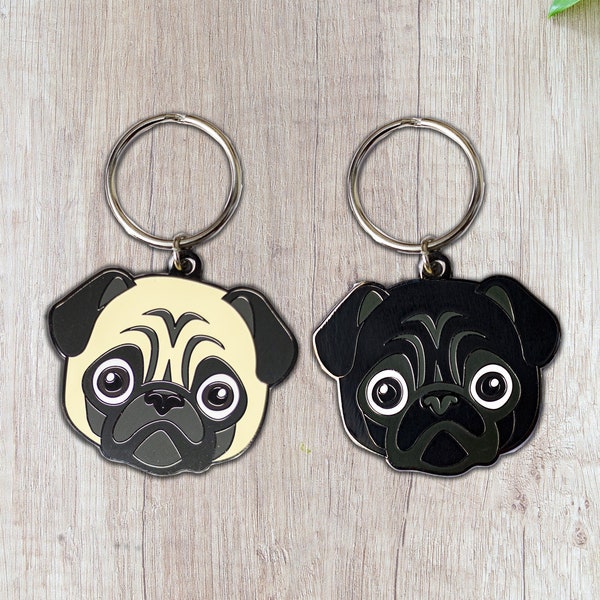 Pug key chain I Pug Stocking Stuffer Gift