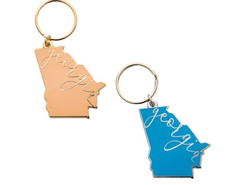 Georgia Keychain I Hard Enamel Georgia Keychain