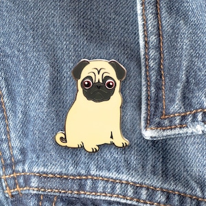 Fawn Pug Hard Enamel Pin |  Cute Pug Pin | Cute Pug Gift