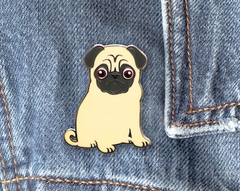 Fawn Pug Hard Enamel Pin |  Cute Pug Pin | Cute Pug Gift