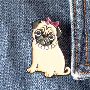 Pug Enamel Pin | Philomena the Pug | Cute Pug Pin | Sassy Pug Gift