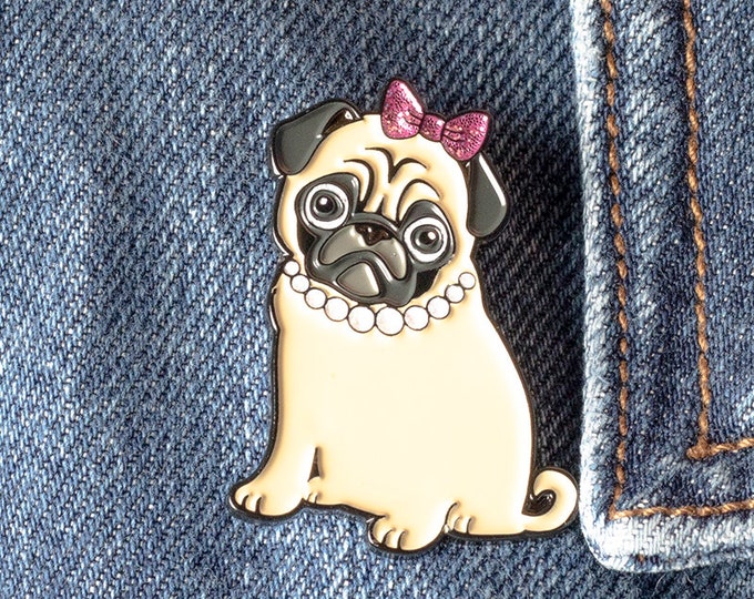 Pug Pin Pug Pin, Pug Gift, Black Pug Pin, Dog Doughnut Pin, Pool Party Pin ...