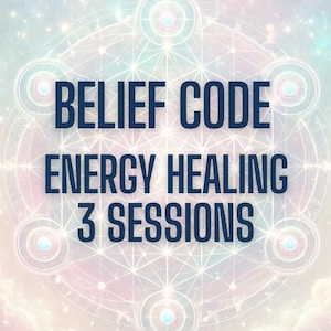 May include: A colorful image with a geometric pattern and the text "BELIEF CODE ENERGY HEALING 3 SESSIONS".