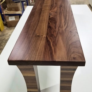 Handmade Walnut Entryway Bench, Hallway Bench with Curved Legs