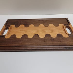 Walnut & Cherry Wood Cutting Board: Large BBQ Charcuterie Board