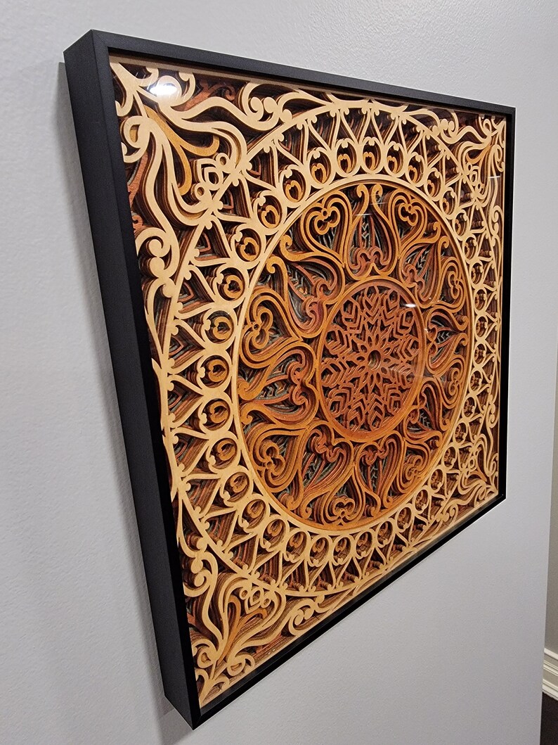Wooden Mandala Wall Decor, Unique Wood Mandala Wall Artwork, Sacred