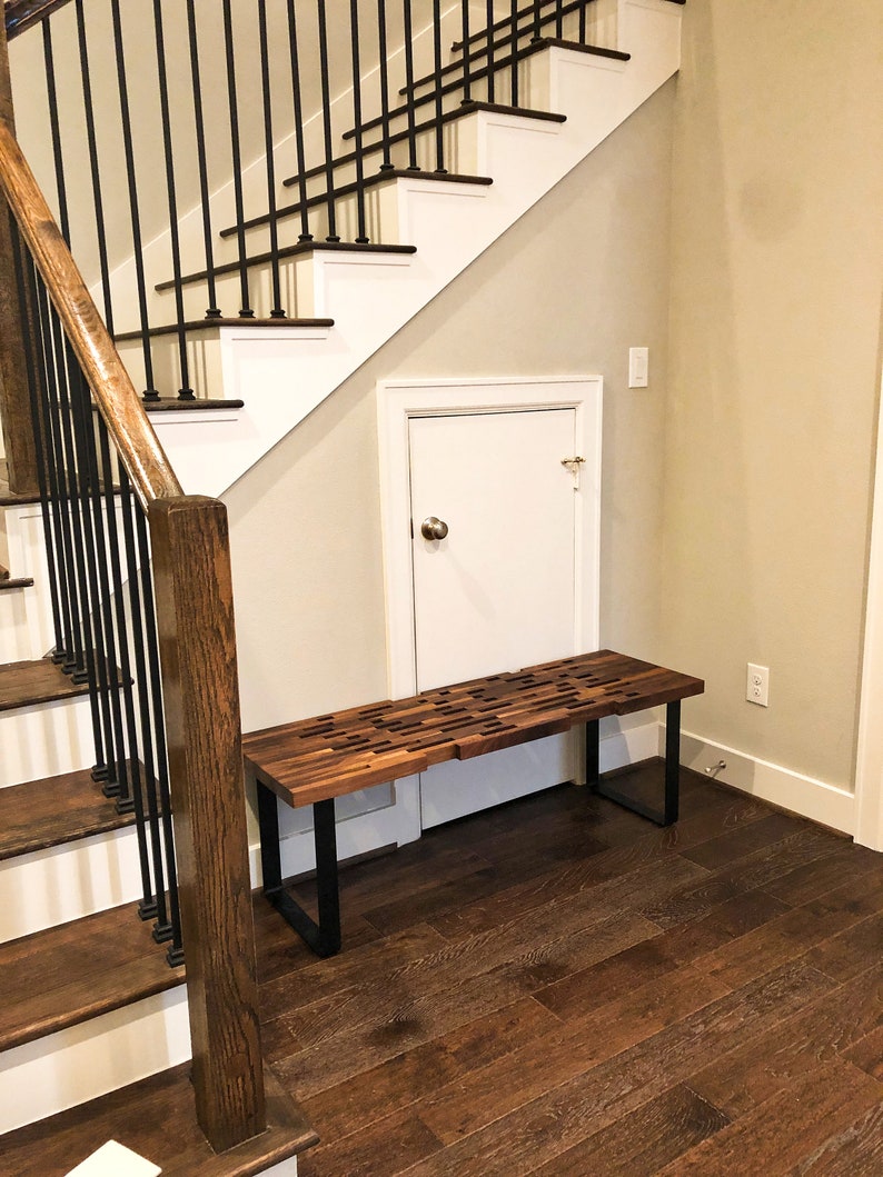 Bench Walnut Entryway Bench Living Room Bench Front Door Etsy