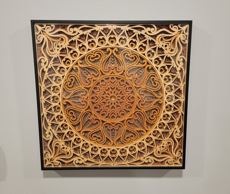 Wooden Mandala Wall Decor, Unique Wood Mandala Wall Artwork, Sacred