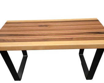 Handmade Solid Wood Entryway, Hallway Bench With Steel Legs