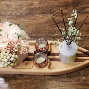Maple & Walnut Wood Boat Tray: Appetizer Serving Board