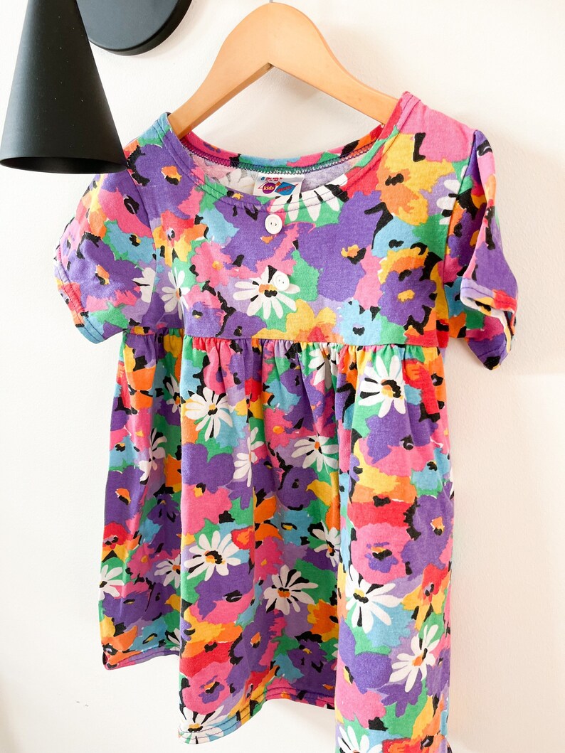 Vintage 80s floral tunic Big Girls image 1